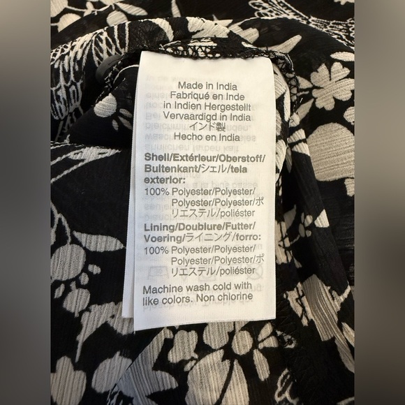 J.Crew Black/Ivory Bird & Floral Toile Print Ruched Sleeve Top Size Small - Picture 7 of 12